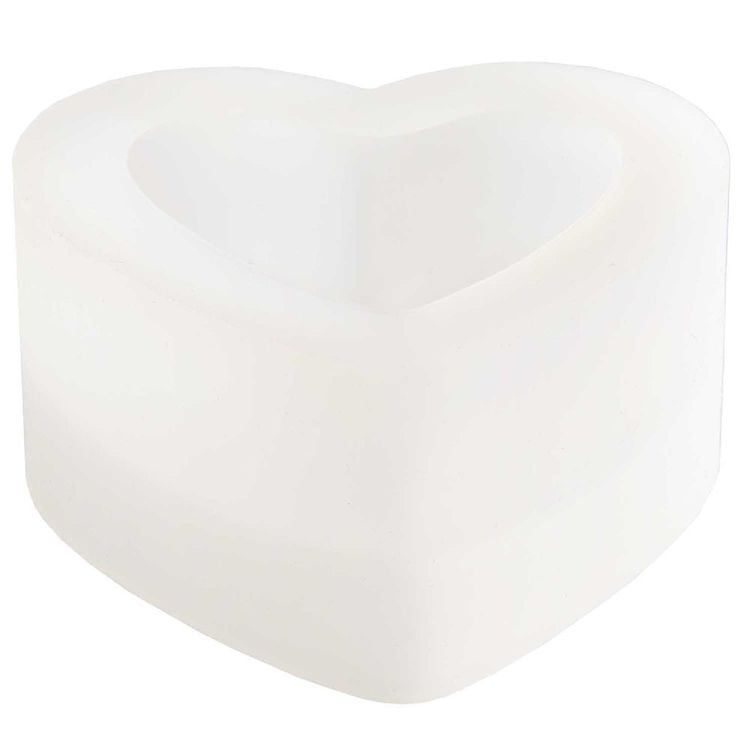 Produktbild: Silikon Gießform Herz, 6,7 x 7 x 3,5 cm / Außenmaß Silikonform 7,1 x 7,4 x 3,9 cm