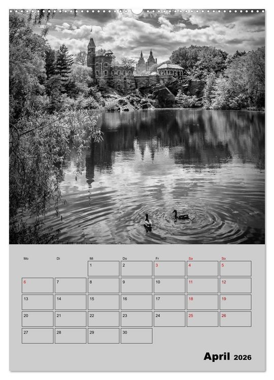 Produktbild: NEW YORK CITY Monochrome Stadtansichten (Wandkalender 2026 DIN A2 hoch), CALVENDO Monatskalender