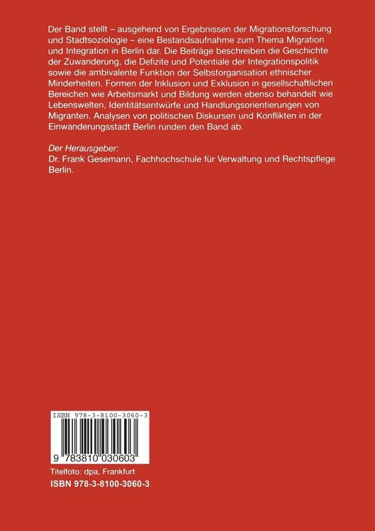 Produktbild: Migration und Integration in Berlin