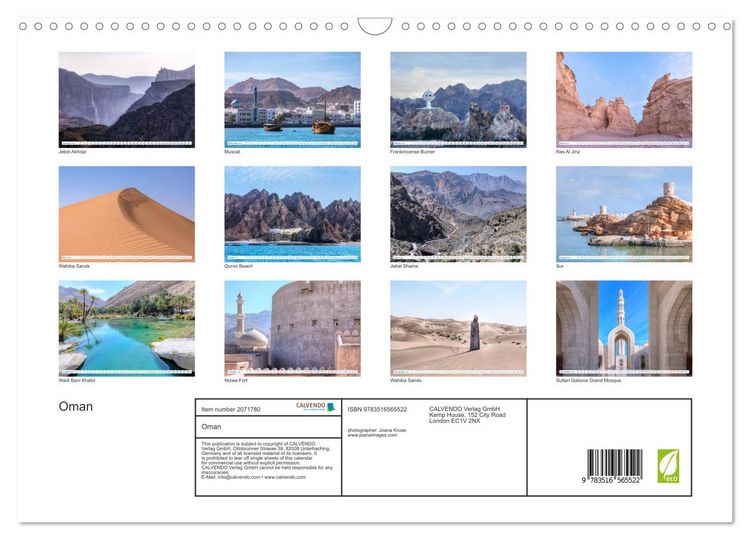 Produktbild: Oman (Wall Calendar 2026 DIN A3 landscape), CALVENDO 12 Month Wall Calendar
