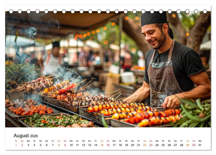 Produktbild: Street Food f&uuml;r Gourmets (Tischkalender 2026 DIN A5 quer), CALVENDO Monatskalender