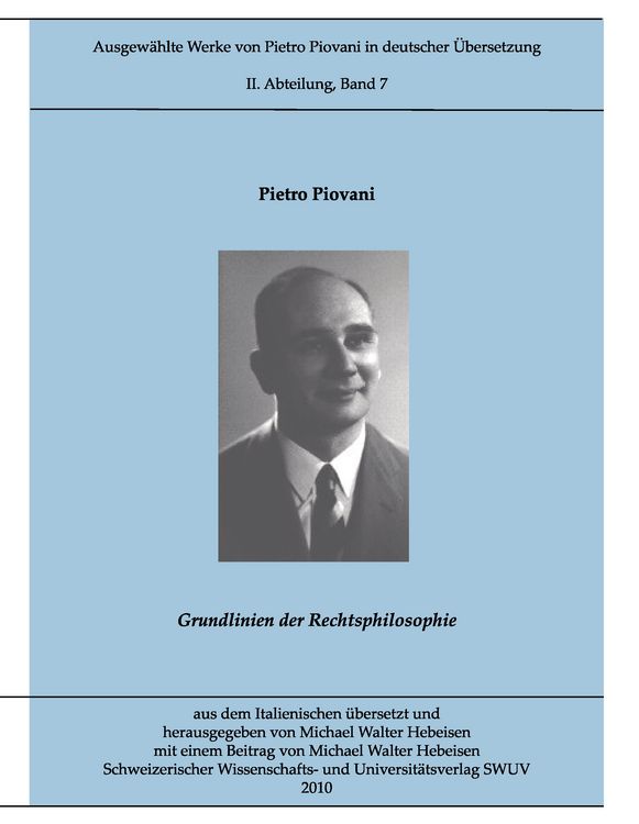 Produktbild: Ausgew&auml;hlte Werke von Pietro Piovani in deutscher &Uuml;bersetzung