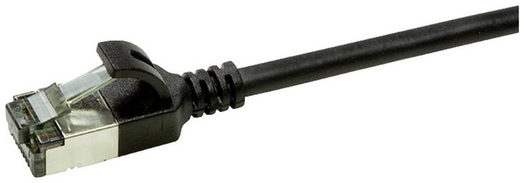 Produktbild: LogiLink CQ9033S RJ45 Patchkabel CAT 6a U/FTP 1.00m Schwarz extrem d&uuml;nn, Flammwidrig, Flexibel, Folienschirm, Halogenfrei, mit