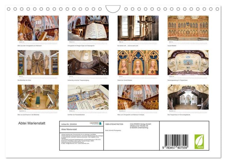 Produktbild: Abtei Marienstatt (Wandkalender 2026 DIN A4 quer), CALVENDO Monatskalender