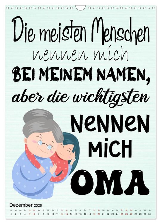 Produktbild: Gl&uuml;ck ist, Oma zu sein (Wandkalender 2026 DIN A3 hoch), CALVENDO Monatskalender