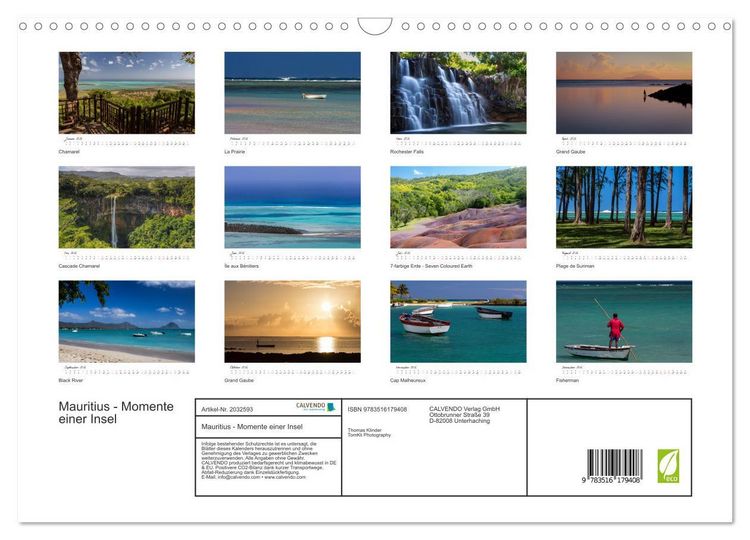 Produktbild: Mauritius - Momente einer Insel (Wandkalender 2026 DIN A3 quer), CALVENDO Monatskalender