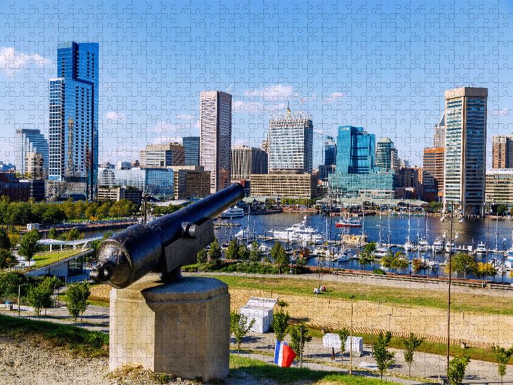 Produktbild: CALVENDO Puzzle Inner Harbor mit Historic Ships und World Trade Center - Baltimore, Maryland | 1000 Teile Lege-Gr&ouml;&szlig;e 64x48cm Foto-Puzzle f&uuml;r gl&uuml;cklich