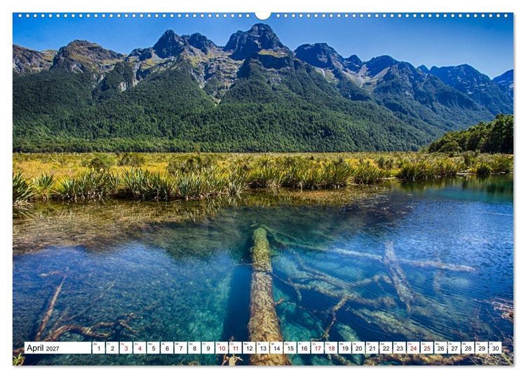 Produktbild: Neuseeland - Die sch&ouml;nsten Orte am anderen Ende der Welt (hochwertiger Premium Wandkalender 2027 DIN A2 quer), Kunstdruck in Hochglanz