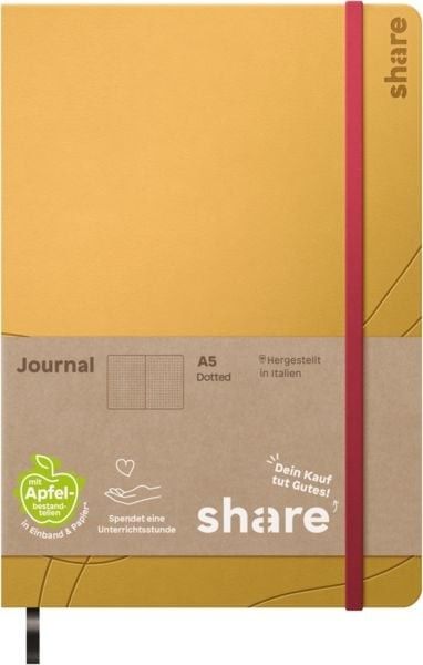 Produktbild: share Notizbuch A5 punktkariert gelb