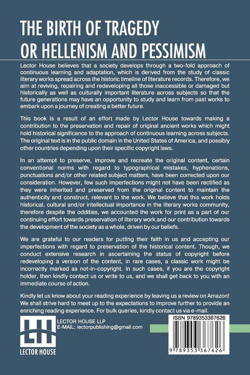 Produktbild: The Birth Of Tragedy Or Hellenism And Pessimism