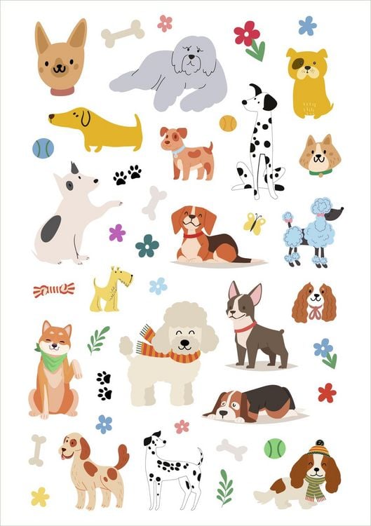 Produktbild: Glanz-Sticker &ndash; Hunde
