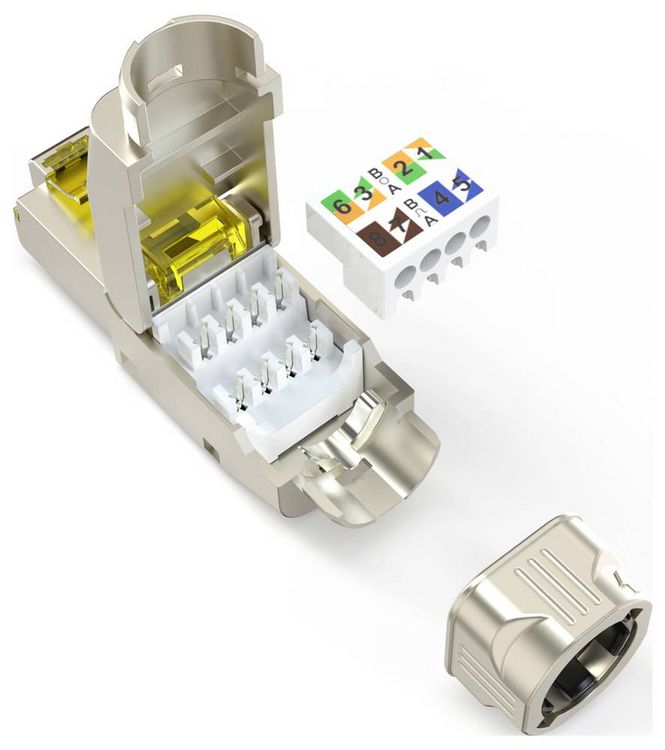 Produktbild: Digitus DN-93638 RJ45-Einbaumodul Modul-Steckgesicht CAT 6a 1St.