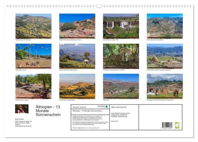 Produktbild: &Auml;thiopien - 13 Monate Sonnenschein (Wandkalender 2026 DIN A2 quer), CALVENDO Monatskalender