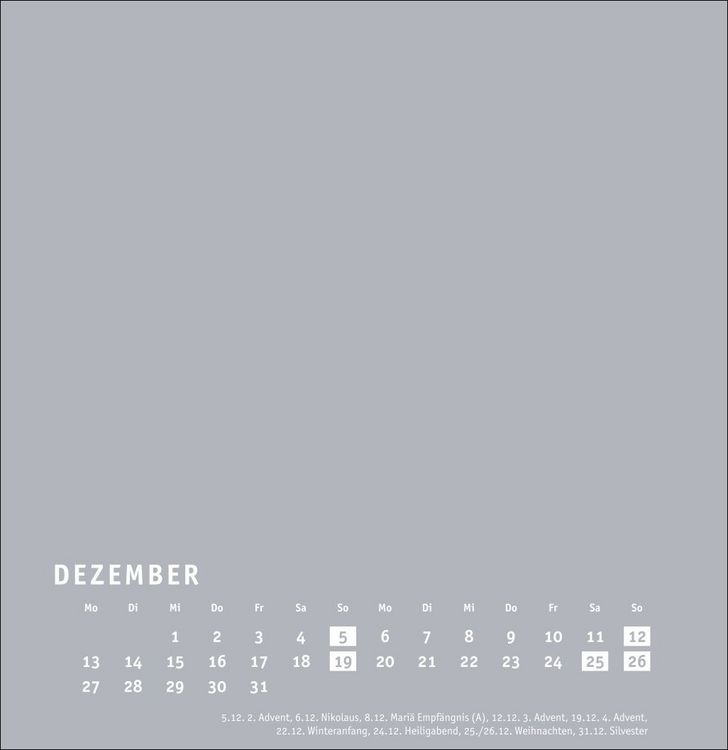 Produktbild: Premium-Bastelkalender silbergrau gro&szlig; 2027