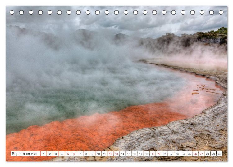 Produktbild: Neuseeland Nordinsel - Das Land der Hobbits und Vulkane (Tischkalender 2026 DIN A5 quer), CALVENDO Monatskalender