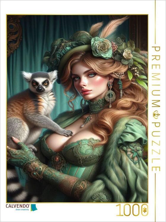 Produktbild: CALVENDO Puzzle Ein Motiv aus dem Kalender Eleganz der Exotik - Femme Fatale im Boh&egrave;me-Chic mit tierischen Begleitern | 1000 Teile Lege-Gr&ouml;&szlig;e 64x48cm
