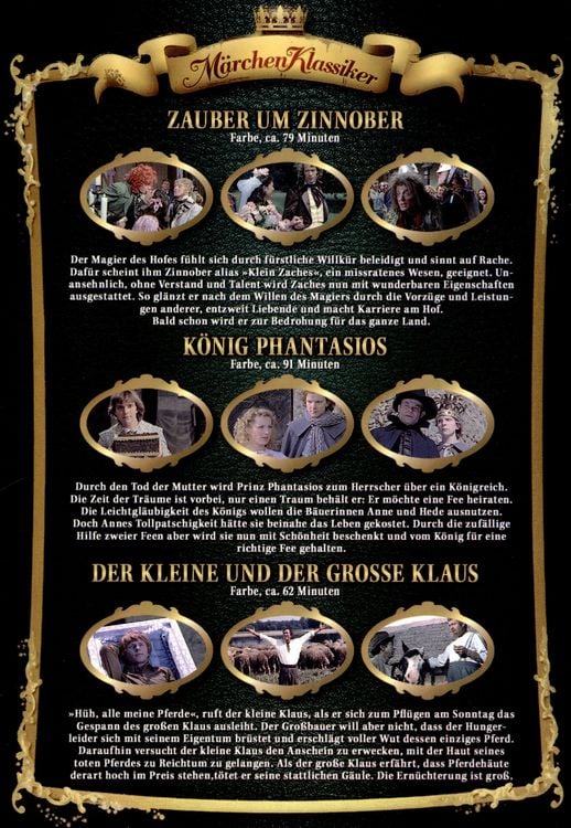 Produktbild: M&auml;rchen Klassiker - Zauber um Zinnober/K&ouml;nig Phantasios/Der kleine und der grosse Klaus [3 DVDs]