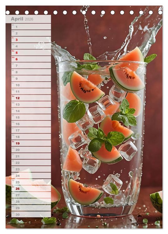 Produktbild: Vitalit&auml;t im Glas - Erfrischende Momente mit Infused Water Kreationen (Tischkalender 2026 DIN A5 hoch), CALVENDO Monatskalender