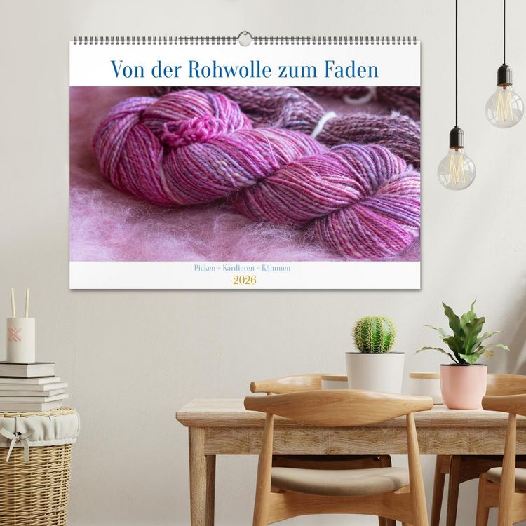 Produktbild: Von der Rohwolle zum Faden (Wandkalender 2026 DIN A2 quer), CALVENDO Monatskalender