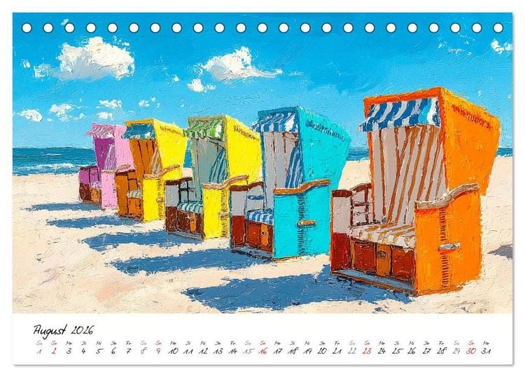 Produktbild: Sylt - Acrylmalerei von der Nordsee-Insel (Tischkalender 2026 DIN A5 quer), CALVENDO Monatskalender