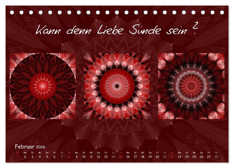 Produktbild: Mandala Trilogien (Tischkalender 2026 DIN A5 quer), CALVENDO Monatskalender