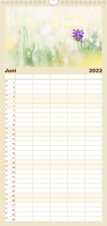 Produktbild: Familienplaner Naturfotografie (Wandkalender 2022 , 21 cm x 45 cm, hoch)