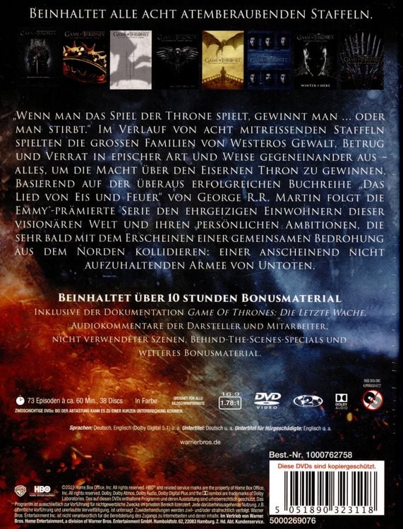 Produktbild: Game of Thrones - Die komplette Serie [38 DVDs]
