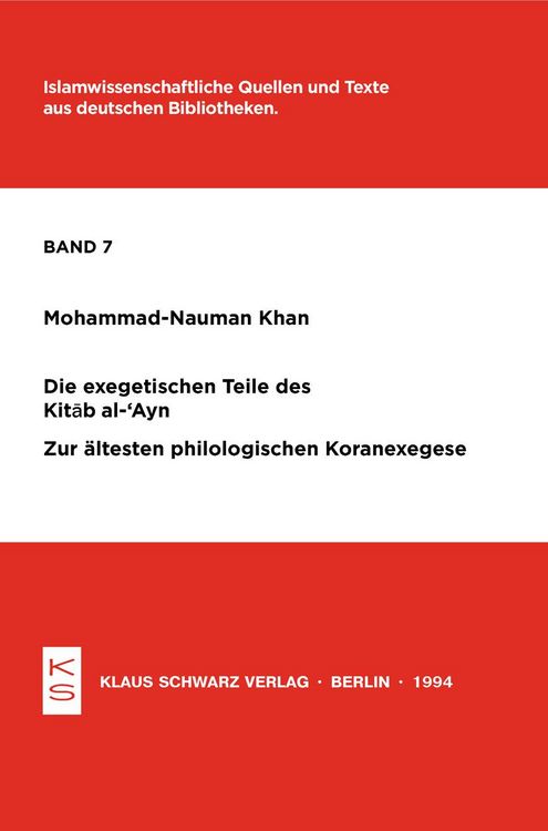 Produktbild: Die exegetischen Teile des Kitab al-'Ayn