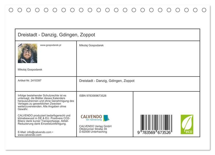 Produktbild: Dreistadt - Danzig, Gdingen, Zoppot (Tischkalender 2027 DIN A5 quer), CALVENDO Monatskalender