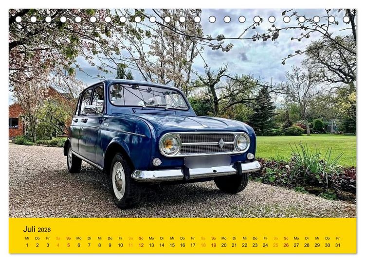 Produktbild: Historische Renault (Tischkalender 2026 DIN A5 quer), CALVENDO Monatskalender