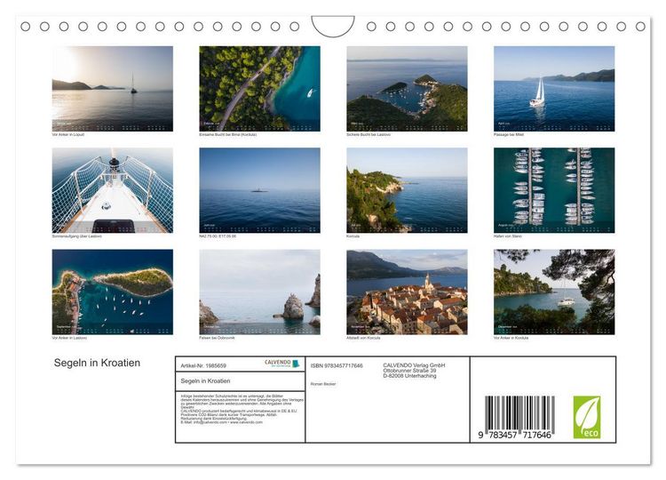 Produktbild: Segeln in Kroatien (Wandkalender 2026 DIN A4 quer), CALVENDO Monatskalender