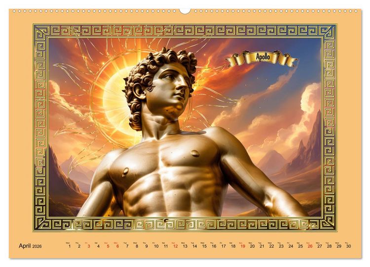 Produktbild: Roman Gods - under the spell of mythology (High Quality Premium Wall Calendar 2026 DIN A2 landscape),CALVENDO 12 Month Wall Calendar