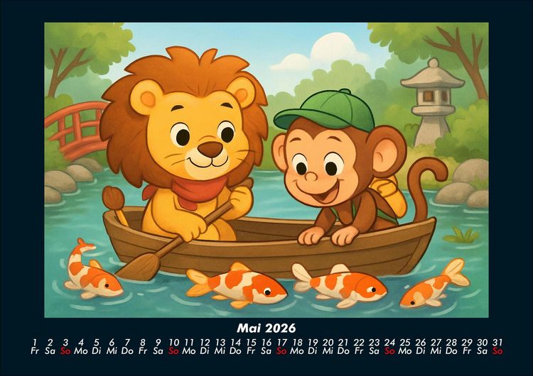 Produktbild: Buschi & Milo - Reise durch Japan 2026 Fotokalender DIN A4