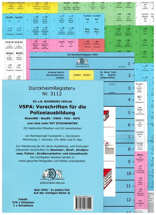 Produktbild: D&uuml;rckheimRegister&reg; VSPA -Alles- D&uuml;rckheimRegister&reg; MIT Stichworten