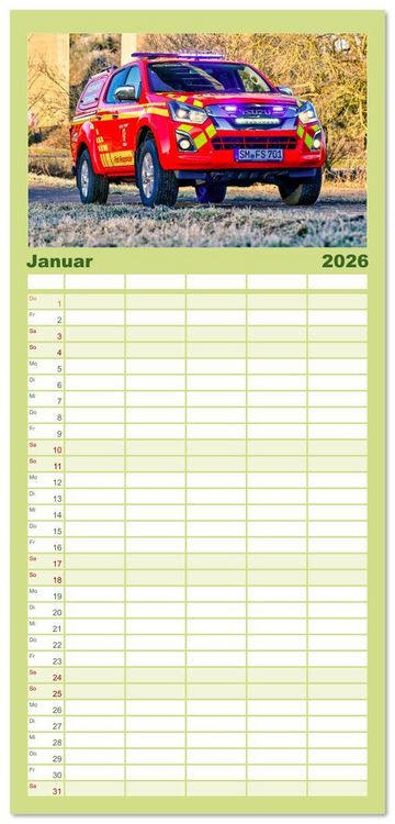 Produktbild: Familienplaner 2026 - Einsatzfahrzeuge 112 mit 5 Spalten (Wandkalender, 21 x 45 cm) CALVENDO