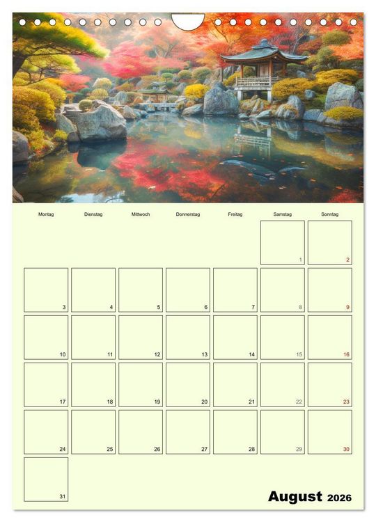 Produktbild: Im japanischen Garten. Zauberhafte Illustrationen (Wandkalender 2026 DIN A4 hoch), CALVENDO Monatskalender