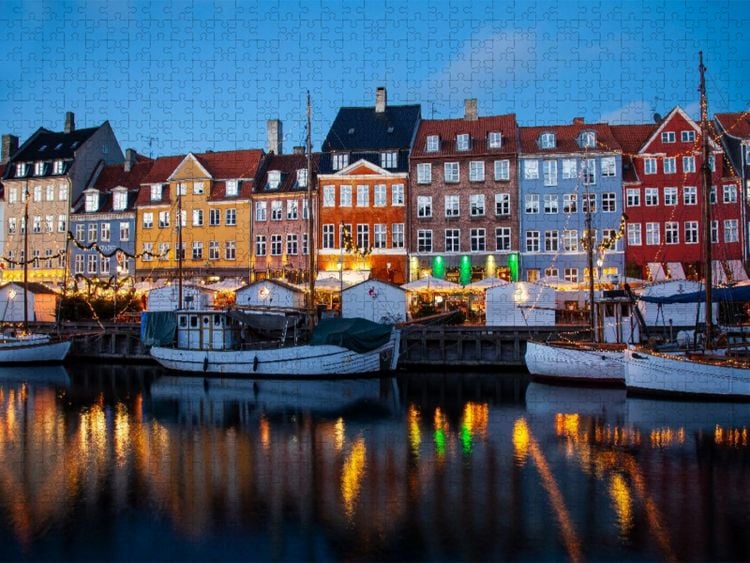 CALVENDO Puzzle 'Sonnenuntergang Am Jade-Weser-Port' – 1000 Teile, 64x48 Cm Premium-Puzzle