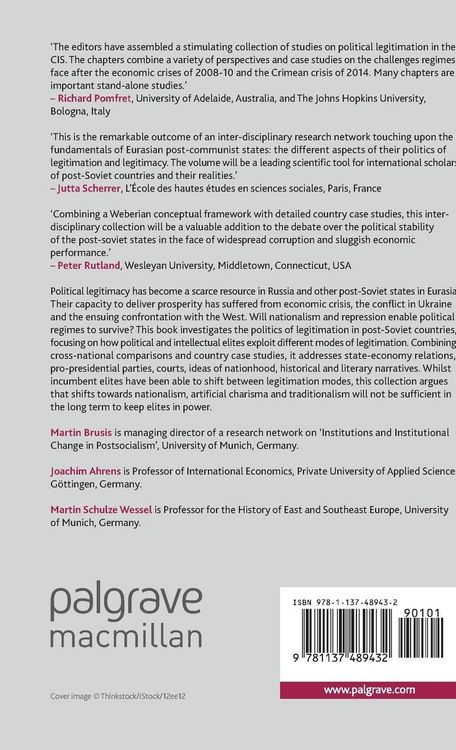 Produktbild: Politics and Legitimacy in Post-Soviet Eurasia