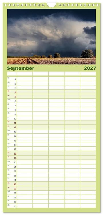 Produktbild: Familienplaner 2027 - Unser Land im Norden mit 5 Spalten (Wandkalender, 21 x 45 cm) CALVENDO