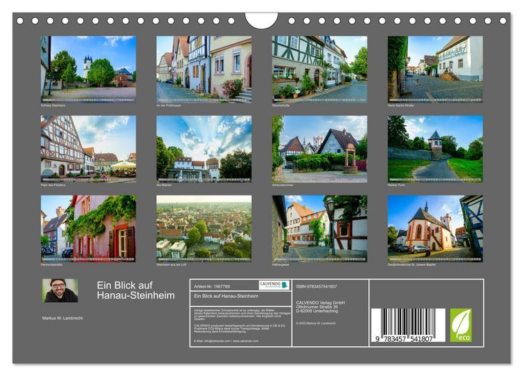 Produktbild: Ein Blick auf Hanau-Steinheim (Wandkalender 2026 DIN A4 quer), CALVENDO Monatskalender