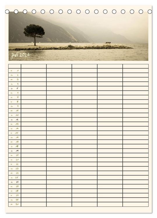 Produktbild: Der Gardasee im Norden - Familienplaner 2026 (Tischkalender 2026 DIN A5 hoch), CALVENDO Monatskalender