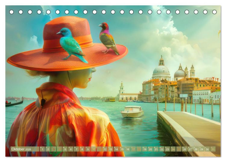 Produktbild: Wundervoll surreale venezianische Szenerien (Tischkalender 2026 DIN A5 quer), CALVENDO Monatskalender