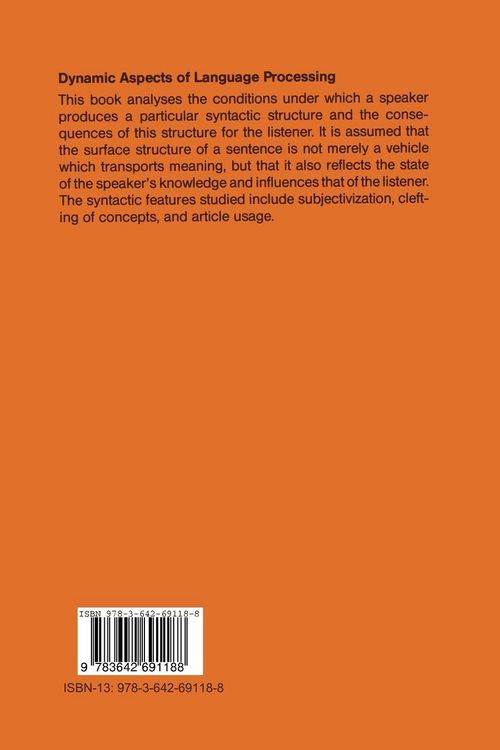 Produktbild: Dynamic Aspects of Language Processing