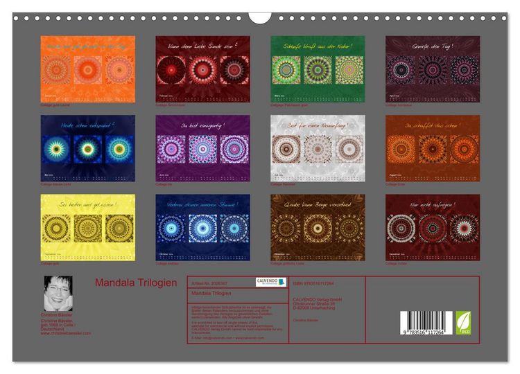 Produktbild: Mandala Trilogien (Wandkalender 2026 DIN A3 quer), CALVENDO Monatskalender