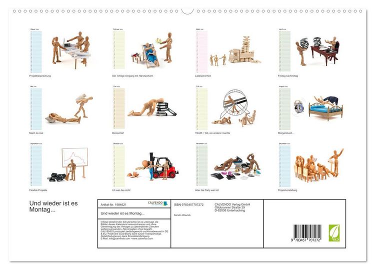 Produktbild: Und wieder ist es Montag... (hochwertiger Premium Wandkalender 2026 DIN A2 quer), Kunstdruck in Hochglanz