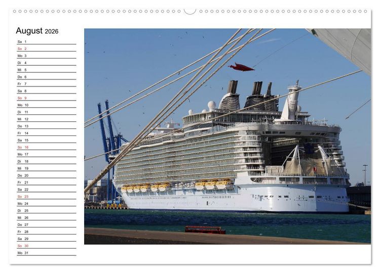 Produktbild: Giganten der Meere - Kreuzfahrtschiffe (Wandkalender 2026 DIN A2 quer), CALVENDO Monatskalender