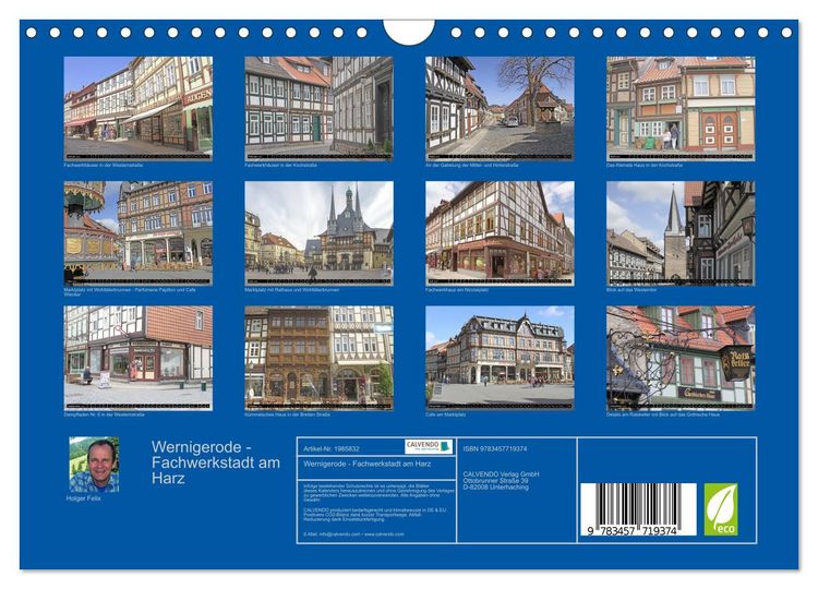 Produktbild: Wernigerode - Fachwerkstadt am Harz (Wandkalender 2026 DIN A4 quer), CALVENDO Monatskalender
