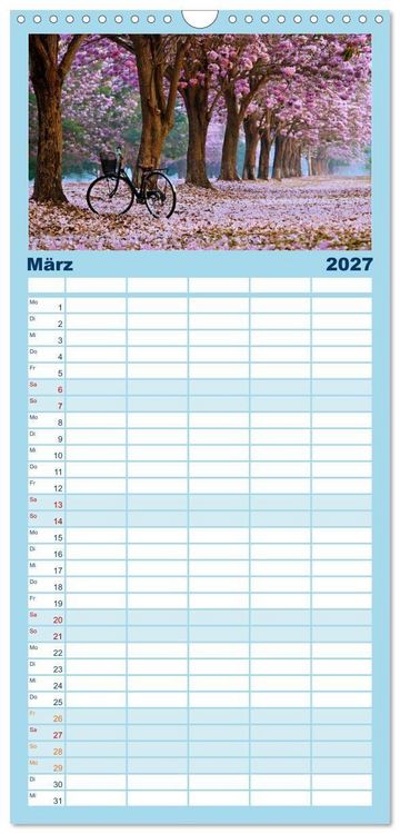 Produktbild: Familienplaner 2027 - Liebe zum Fahrrad mit 5 Spalten (Wandkalender, 21 x 45 cm) CALVENDO