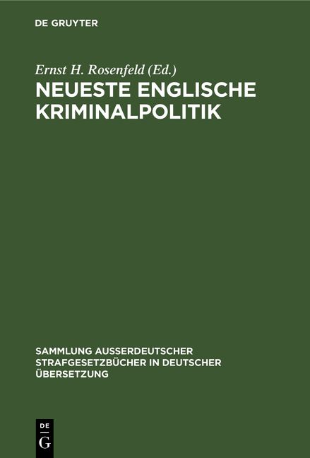 Produktbild: Neueste Englische Kriminalpolitik