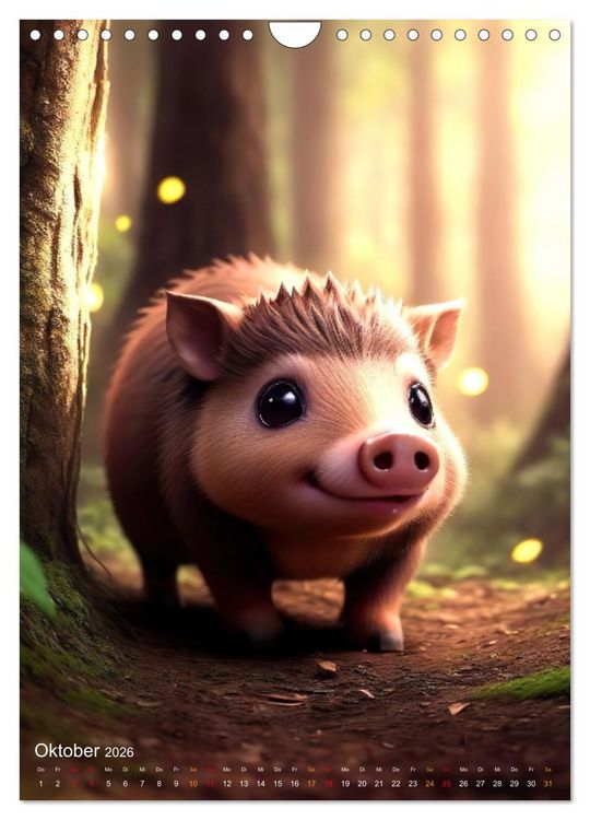 Produktbild: Tiere im Zauberwald (Wandkalender 2026 DIN A4 hoch), CALVENDO Monatskalender
